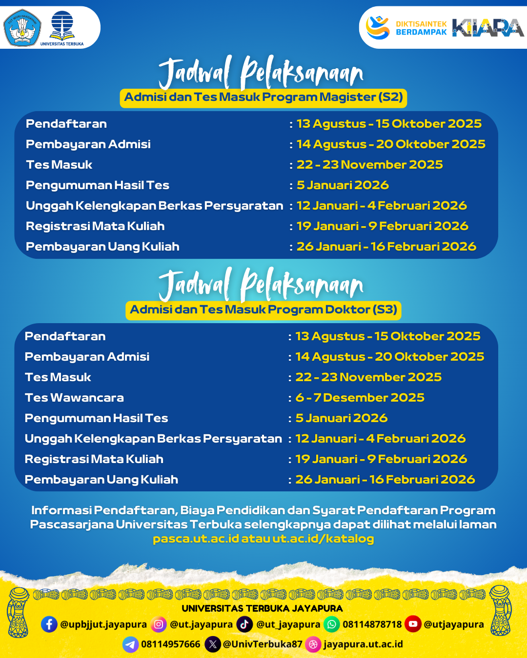 S2 dan S3 UT Jayapura